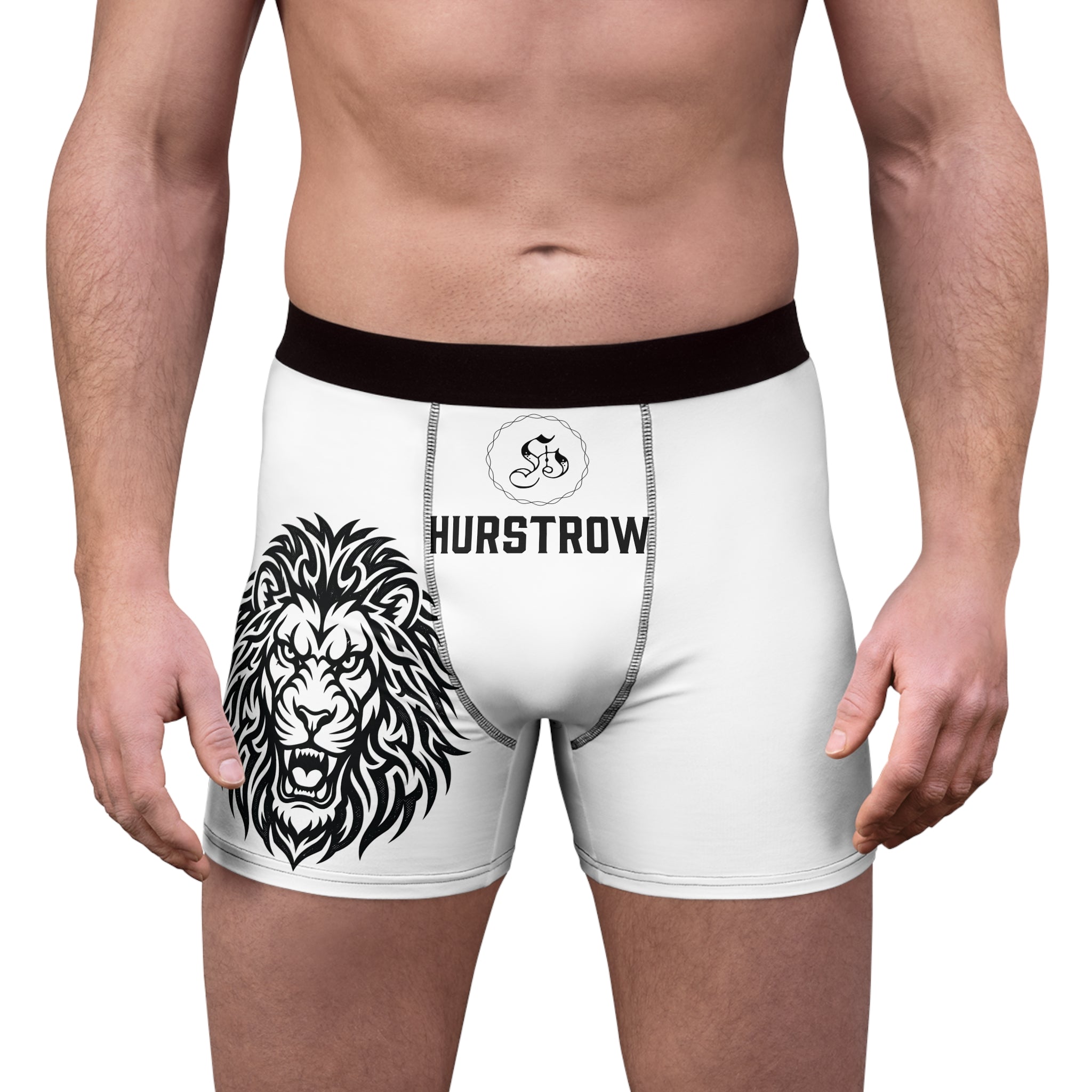 Men's Boxer Briefs — 'Progress Over Perfection' Lion Graphic Boxer Briefs
