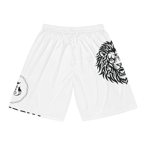 Lion Face Basketball Shorts — Bold Black Graphic Athletic Shorts