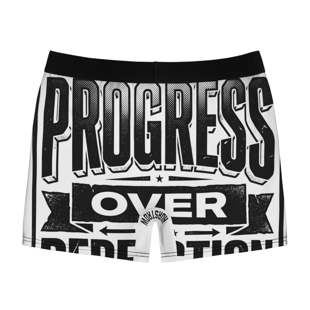 Men's Boxer Briefs — 'Progress Over Perfection' Lion Graphic Boxer Briefs
