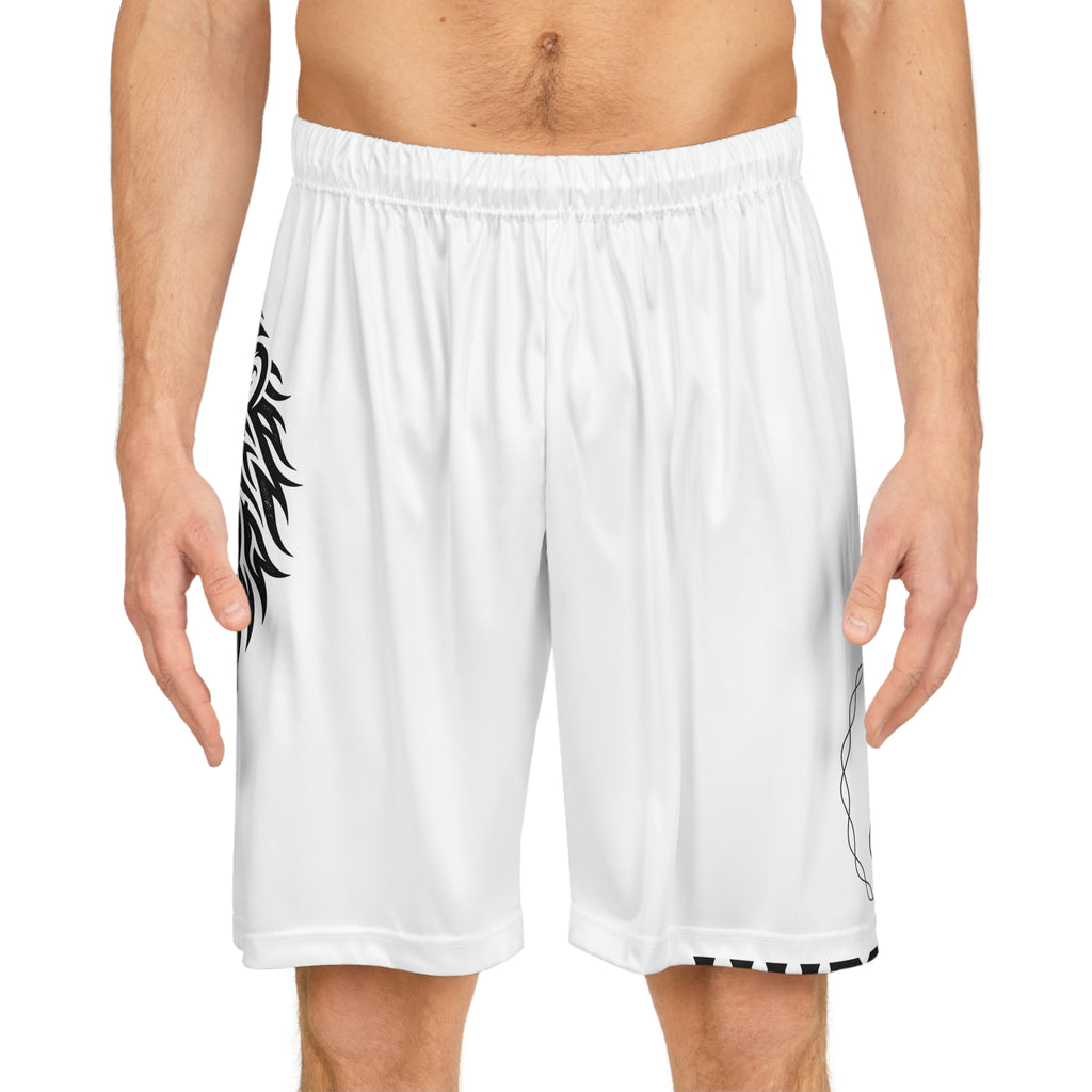 Lion Face Basketball Shorts — Bold Black Graphic Athletic Shorts